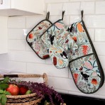 Oven Mitt | Magpie Floral | Linen Oven Mitt | Magpie Floral | Linen